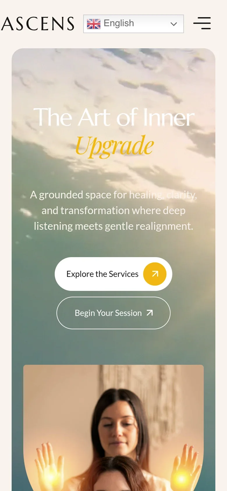The ASCENS website on a mobile phone