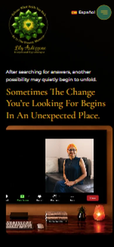 The Lily Ardizzone Hypnotherapy website on a mobile phone
