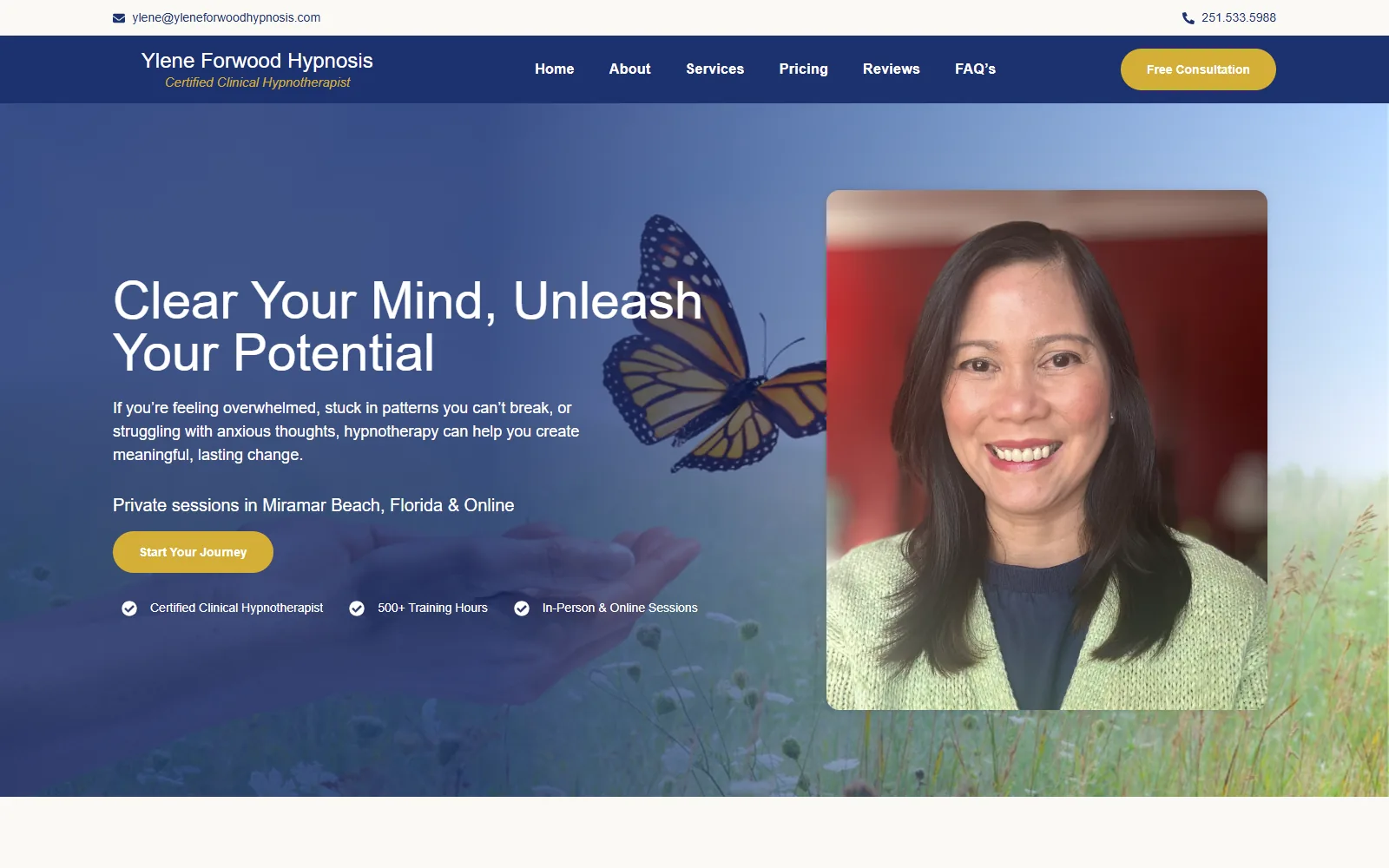 Ylene Forwood Hypnosis website homepage